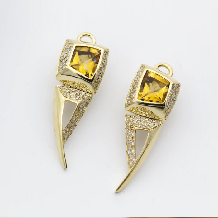 Golden Diamond Earrings - Image 1