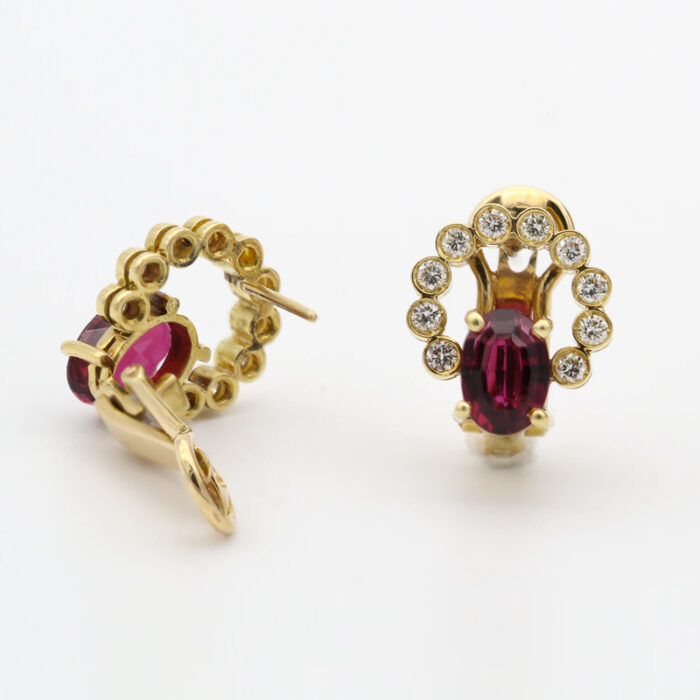 Maroon Diamond Earrings - Image 1